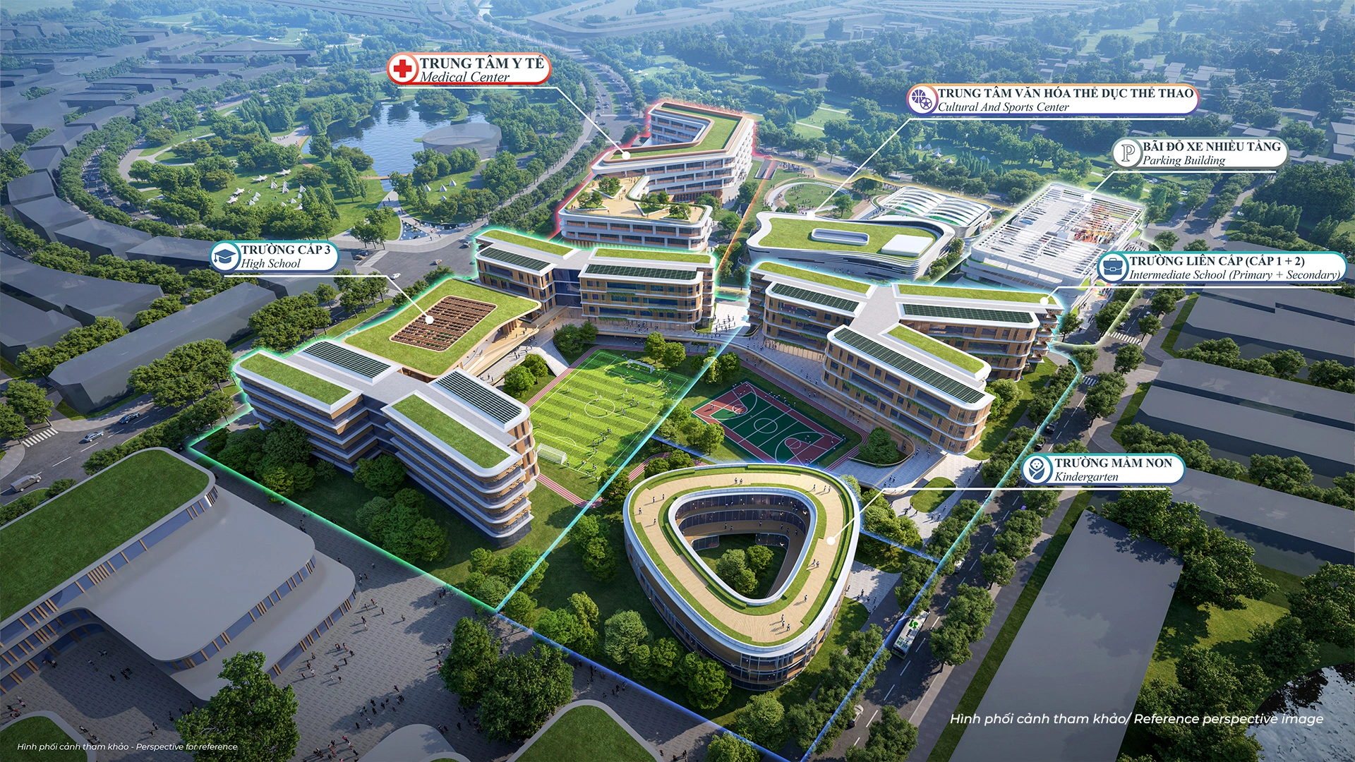 Phối cảnh khu tiện ích tại Hồng Hạc City.