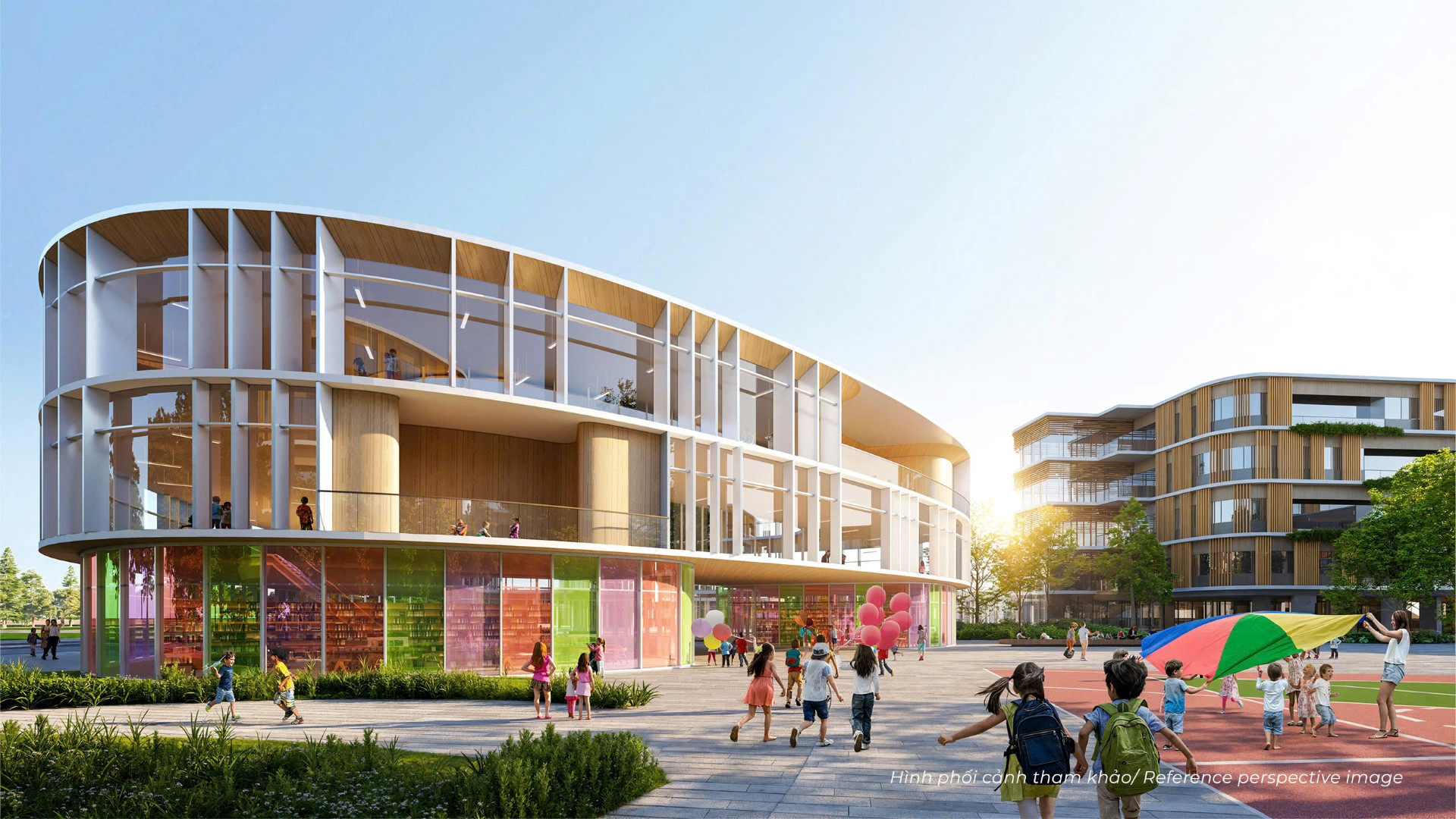 Phối cảnh trường mẫu giáo tại Hồng Hạc City