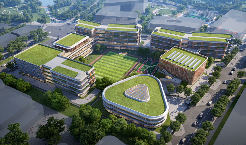 Phối cảnh các công trình tiện ích nội khu đô thị Hồng Hạc City.
