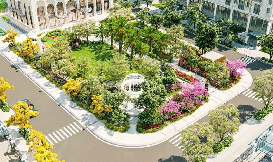 Phối cảnh không gian cảnh quan tại dự án Hồng Hạc City.